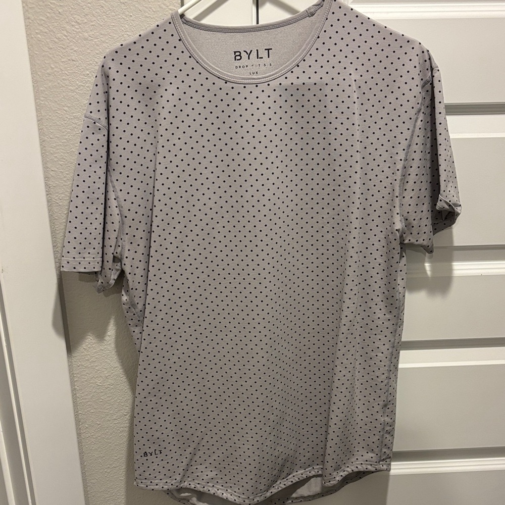 BYLT Basics Light Gray Polka Dot Tee